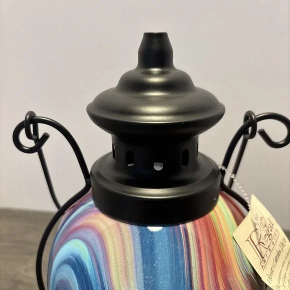 REGAL LED Lantern Battery Glass MultiColor Hanging/Tabletop YARD GARDEN DECOR - Picture 3 of 12